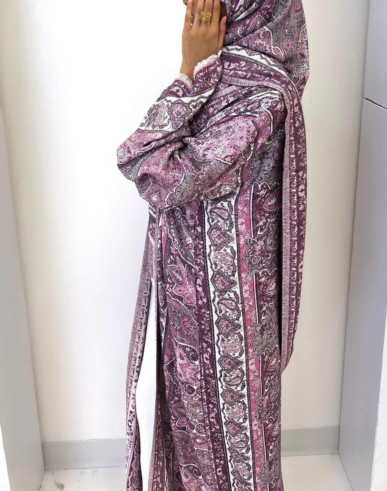 Lavender Gray Pashmina Abaya