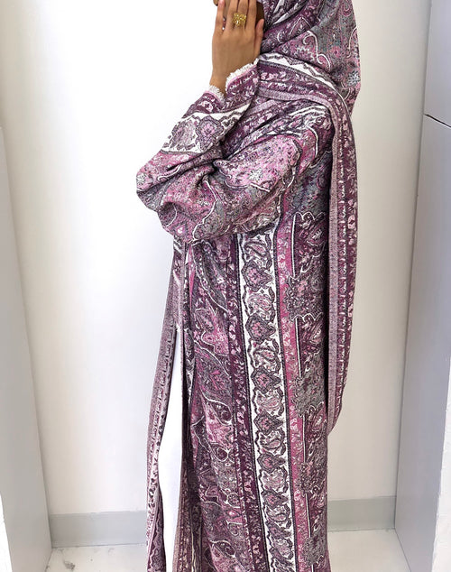 Lavender Gray Pashmina Abaya