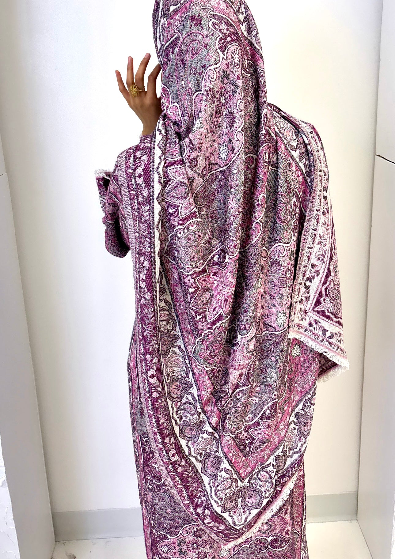 Lavender Gray Pashmina Abaya