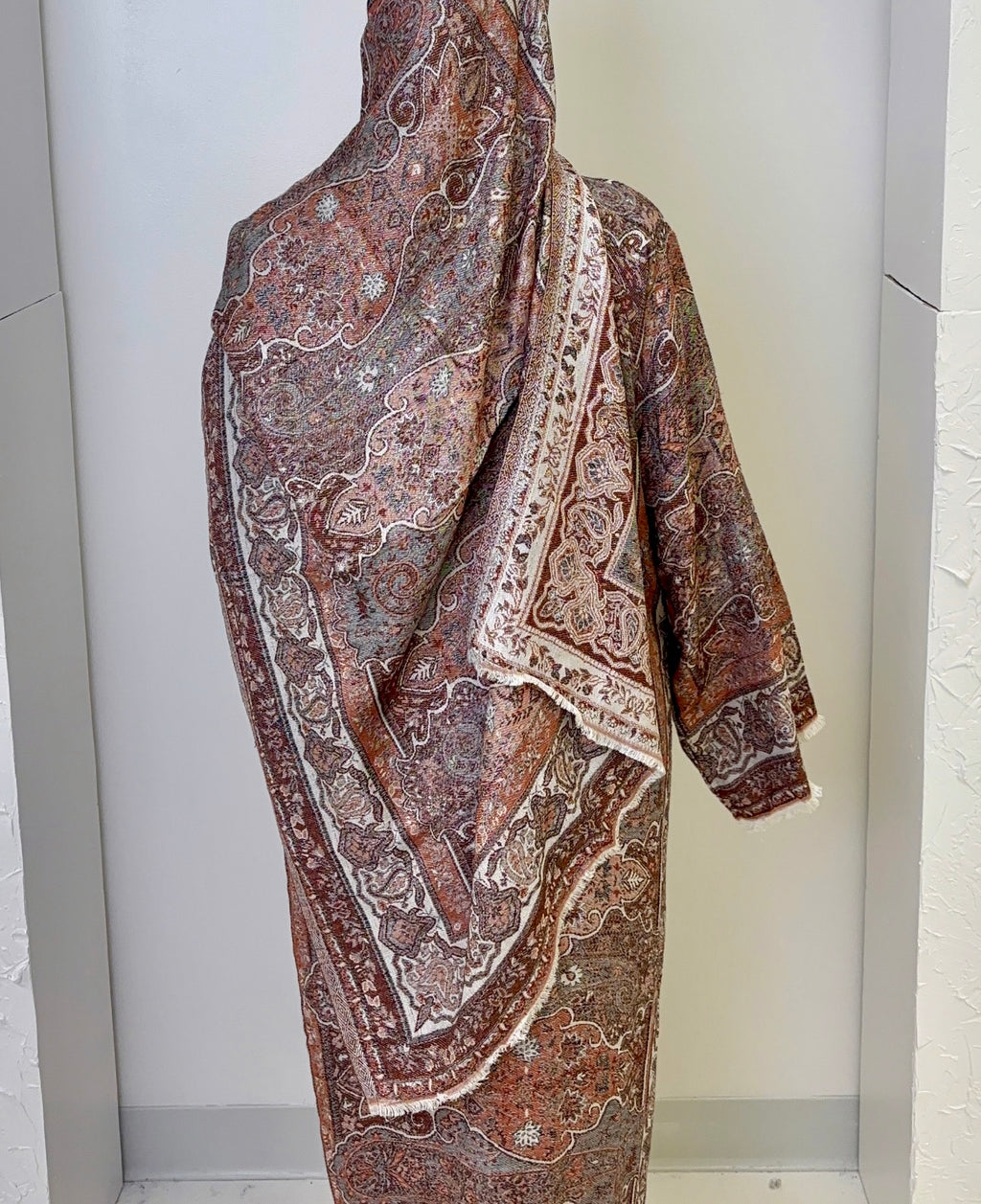 Rust Paisley Pashmina Abaya