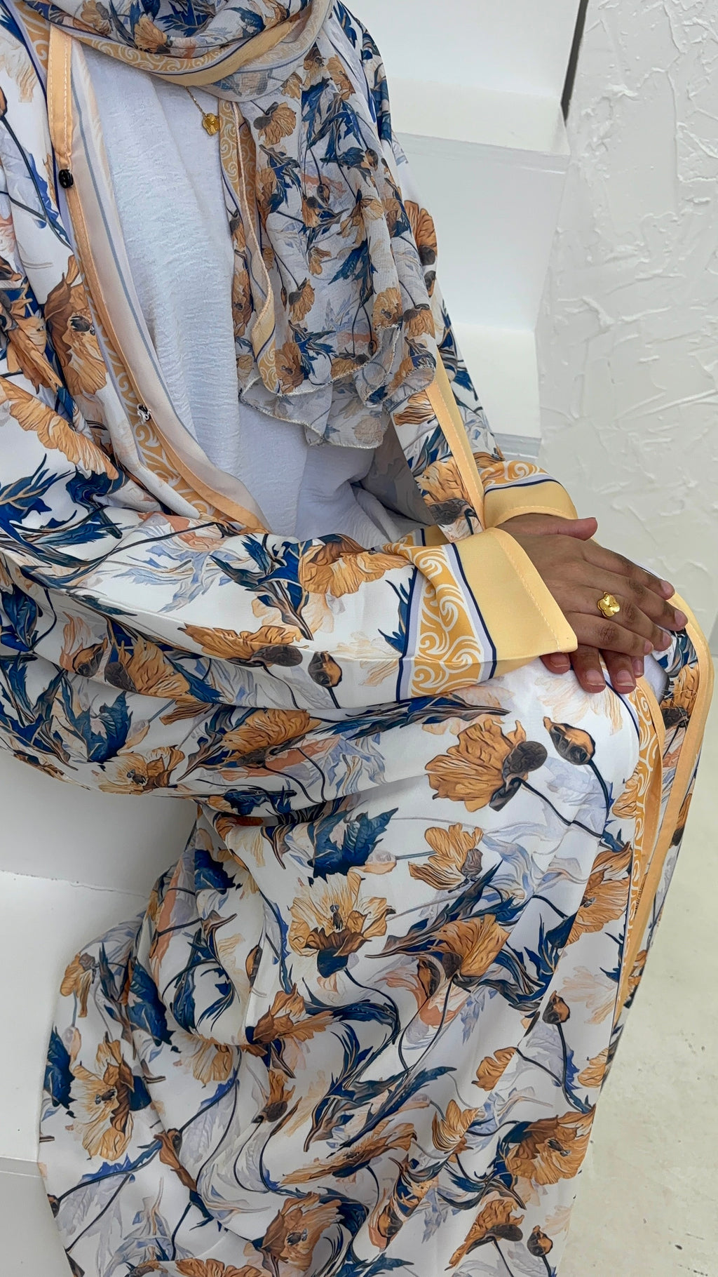 Golden Bloom Abaya
