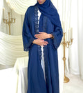 Elegant Navy Lace Abaya