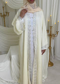 Elegant Ivory Lace Abaya